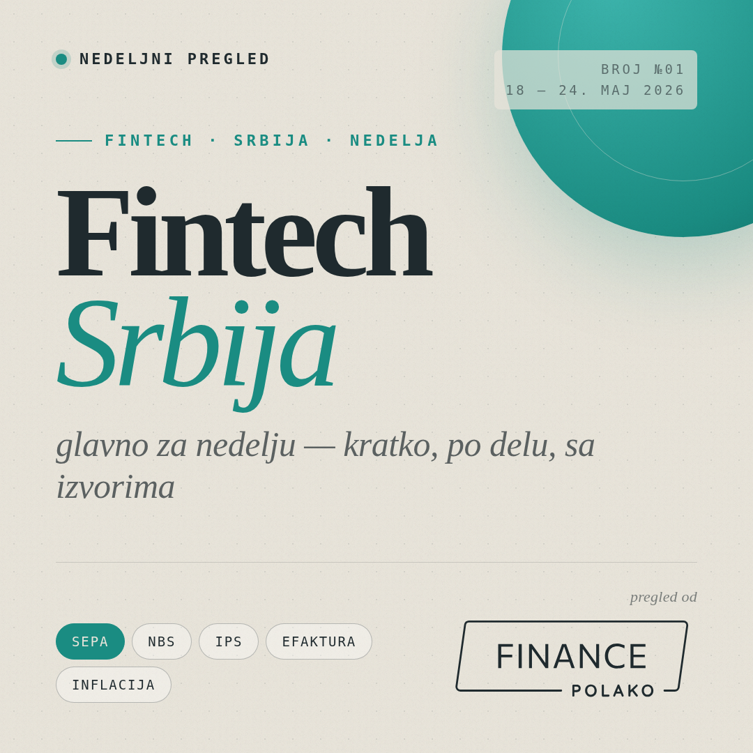 Fintech u Srbiji: nedelja u pregledu (18–24. maj 2026)